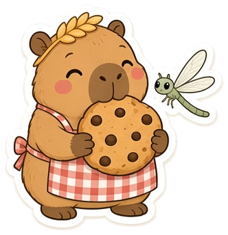 Biscuit hugging a big cookie